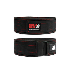 4 Inch Nylon Belt, black/red, medium/large