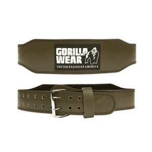 4 Inch Padded Leather Belt, army green, large/xlarge