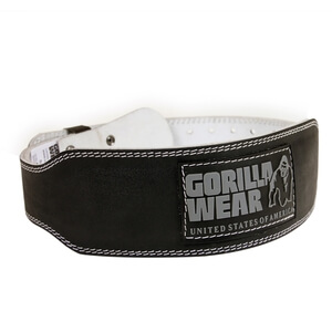 4 Inch Padded Leather Belt, black/grey, xxlarge/xxxlarge