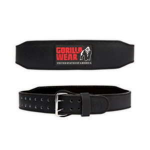 4 Inch Padded Leather Belt, black/red, small/medium