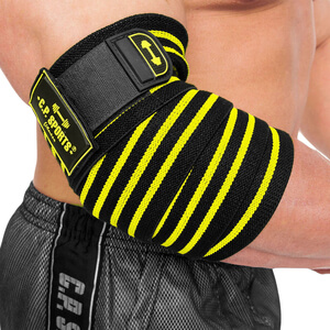 Elbow Wraps Pro, black/yellow, C.P. Sports