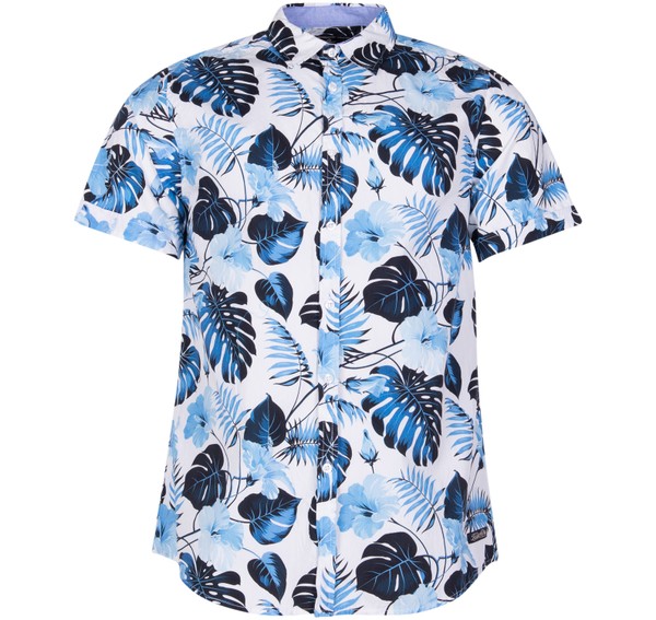 Hawaii Monstrea Shirt S/S, White, L, Kortärmade Skjortor