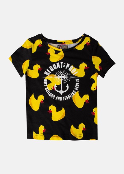 Hawaii Tee Jr, Black Yellow Duck, 120, Strandkläder