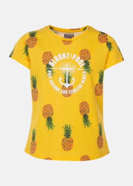 Hawaii Tee Jr, Yellow Pineapple, 140, Strandkläder