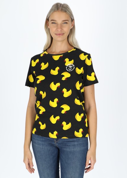 Jungle Tee W, Black Yellow Duck, 42, Strandkläder