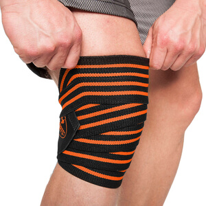 Knee Wraps, black/orange, 2 m, C.P. Sports