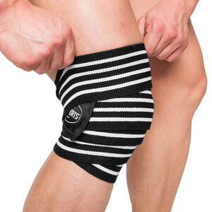 Knee Wraps, black/white, 2 m, C.P. Sports