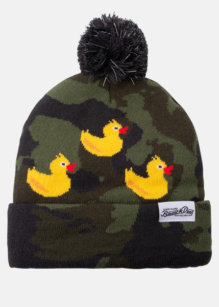 Knitted Hat Reflective Pom Pom, Camo Yellow Duck, Onesize, Pannband