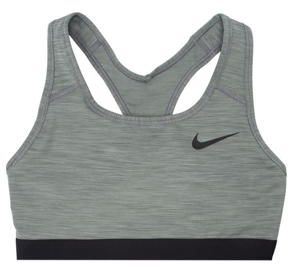 Nike Dri-Fit Swoosh Women's Me, Smoke Grey/Pure/Black, Xs, Sport-Bh