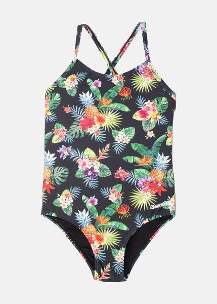 Swimsuit Flower Jr, Black Pineapple, 100, Baddräkter