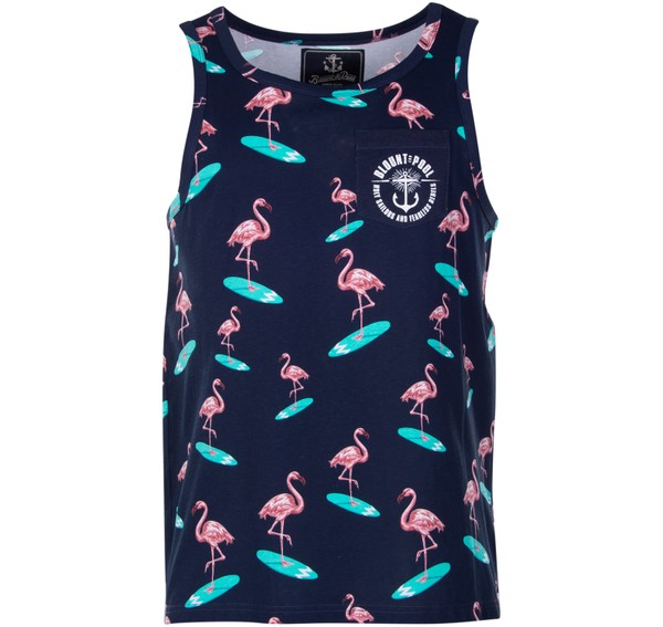 Tropical Singlet, Navy Surfing Flamingo, Xs, Blount And Pool
