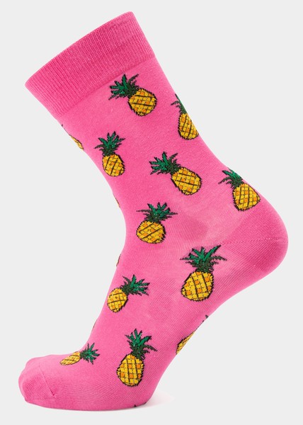 Tropical Sock, Pink Pineapple, 36-40, Bomullsstrumpor